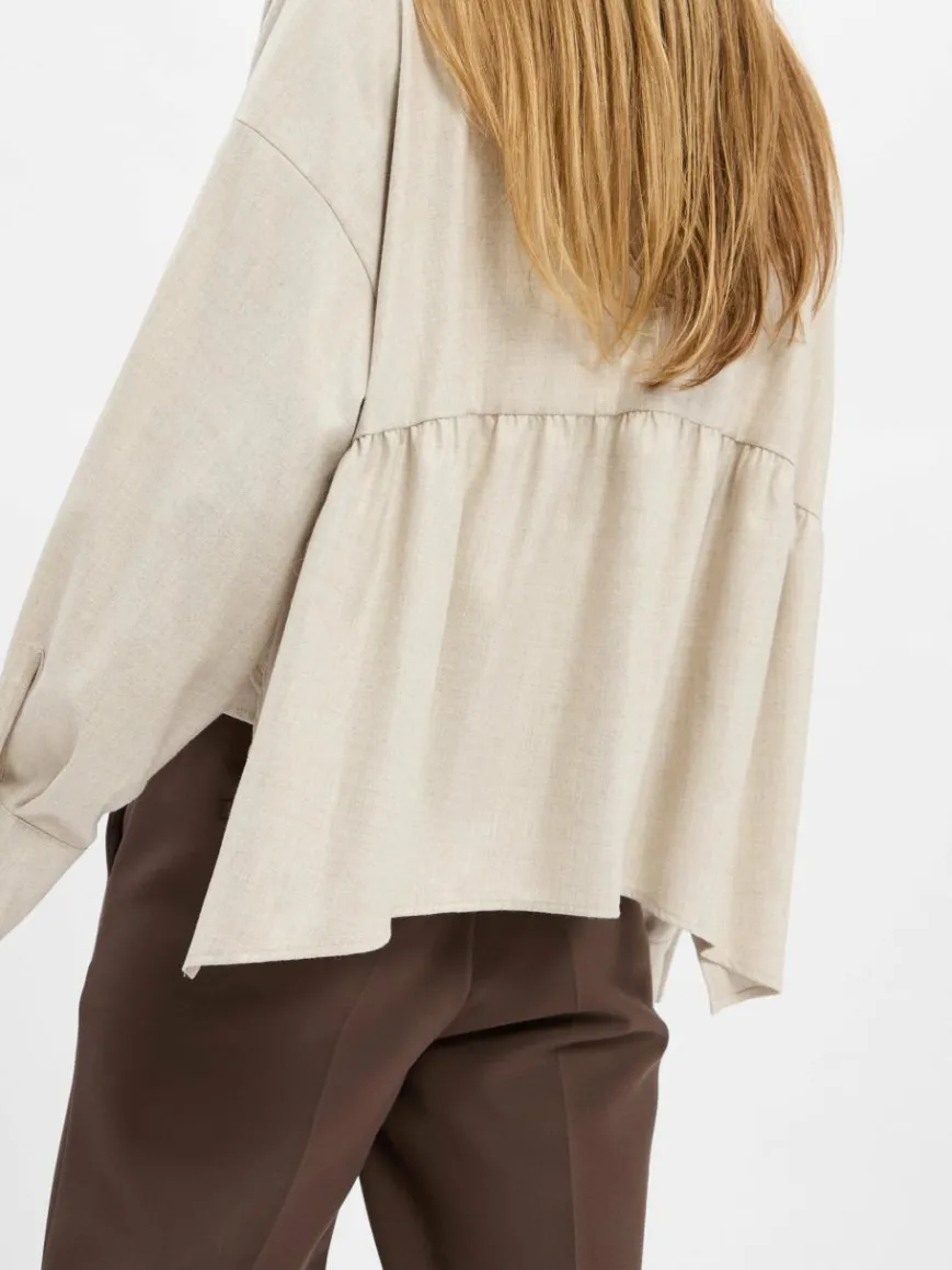 Drykorn Blusen*Damen Oversize-Bluse - Flanna beige meliert