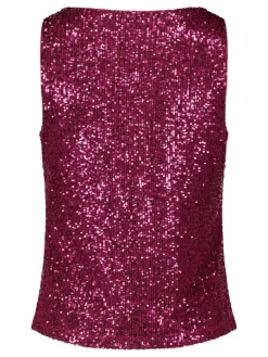 Vera Mont Blusen*Damen Pailletten-Top rot uni