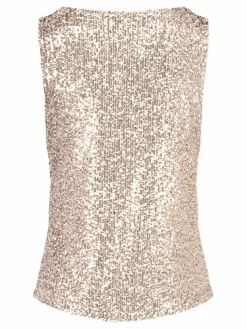 Vera Mont Blusen*Damen Pailletten-Top beige uni