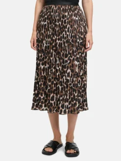 Betty & Co Röcke*Damen Plisseerock braun mehrfarbig gemustert