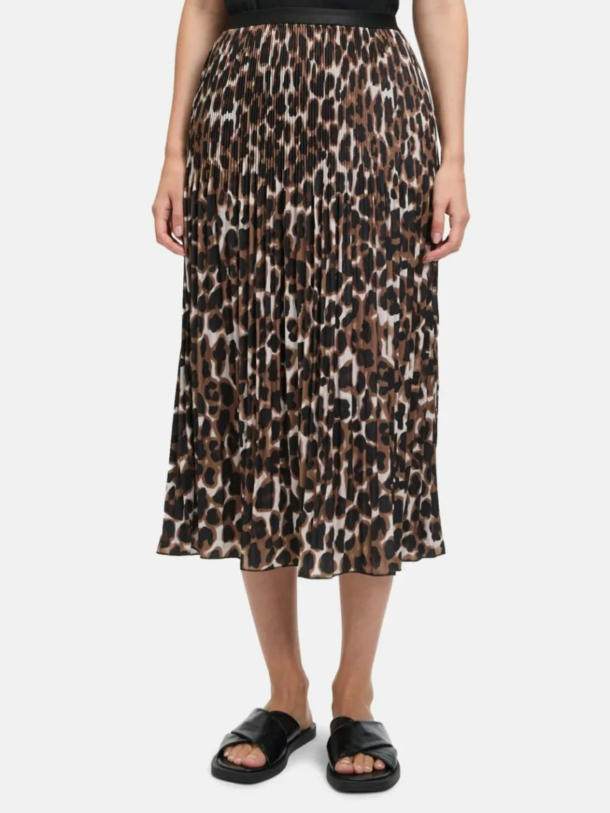 Betty & Co Röcke*Damen Plisseerock braun mehrfarbig gemustert