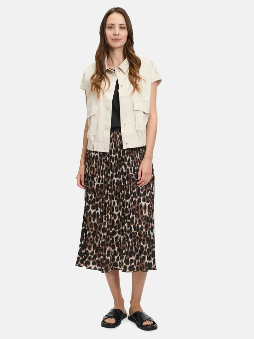 Betty & Co Röcke*Damen Plisseerock braun mehrfarbig gemustert