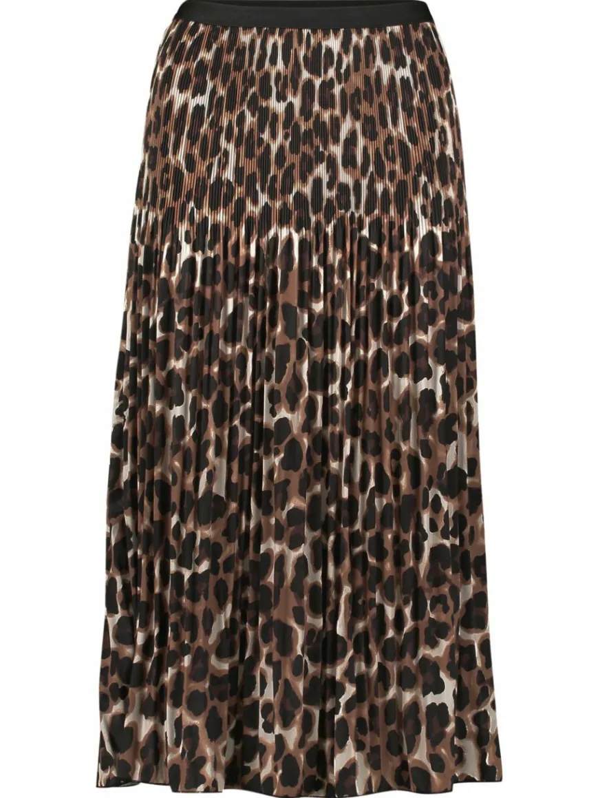 Betty & Co Röcke*Damen Plisseerock braun mehrfarbig gemustert