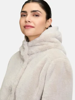 Amber & June Jacken & Westen*Damen Plüschjacke grau uni