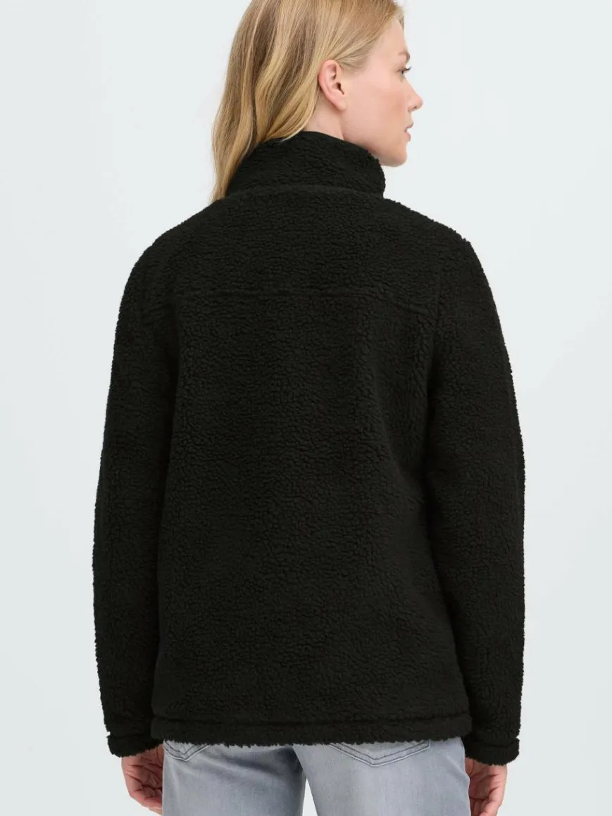 OXMO Jacken & Westen*Damen Plüschjacke - OXABBY schwarz uni