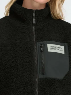 OXMO Jacken & Westen*Damen Plüschjacke - OXABBY schwarz uni