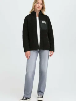 OXMO Jacken & Westen*Damen Plüschjacke - OXABBY schwarz uni