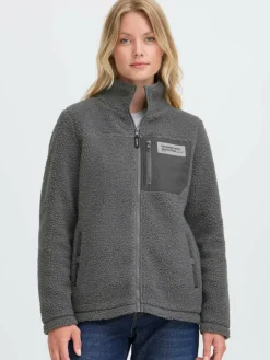 OXMO Jacken & Westen*Damen Plüschjacke - OXABBY grau uni