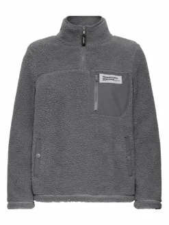 OXMO Sweatshirts & Sweatjacken*Damen Plüschjacke - OXABBY HALFZIP grau uni