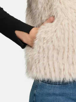 Amber & June Jacken & Westen*Damen Plüschweste grau uni