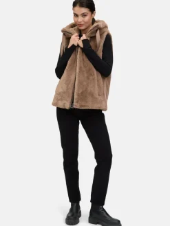 Betty Barclay Jacken & Westen*Damen Plüschweste braun camel uni