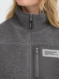 OXMO Jacken & Westen*Damen Plüschweste - OXABBY grau uni