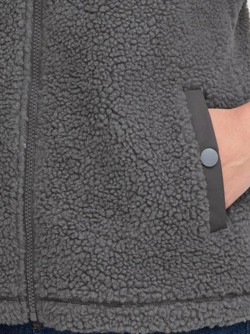 OXMO Jacken & Westen*Damen Plüschweste - OXABBY grau uni