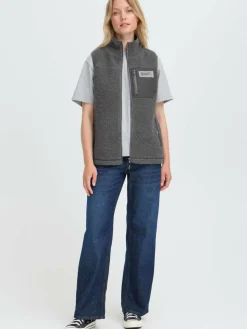 OXMO Jacken & Westen*Damen Plüschweste - OXABBY grau uni