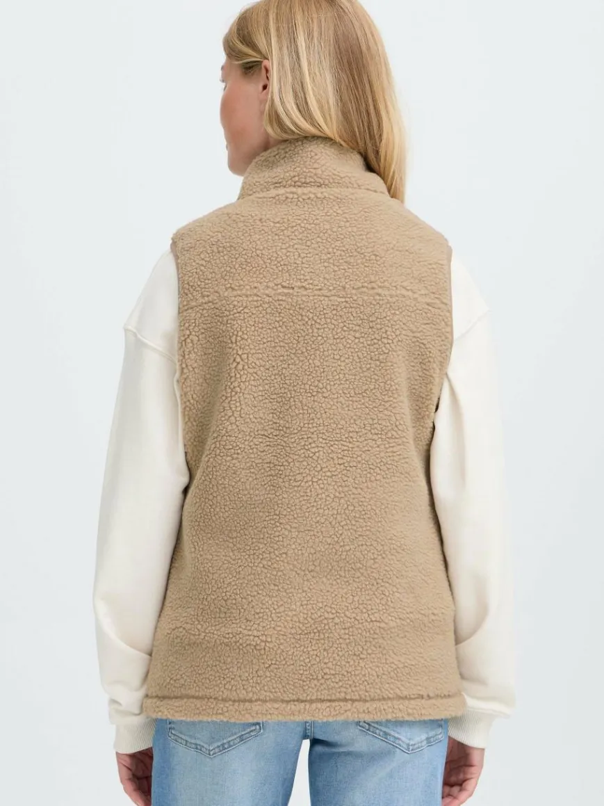 OXMO Jacken & Westen*Damen Plüschweste - OXABBY beige uni