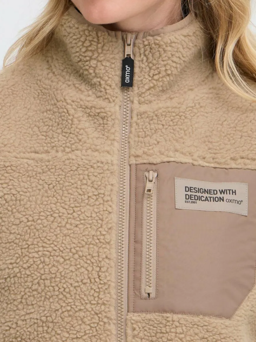 OXMO Jacken & Westen*Damen Plüschweste - OXABBY beige uni
