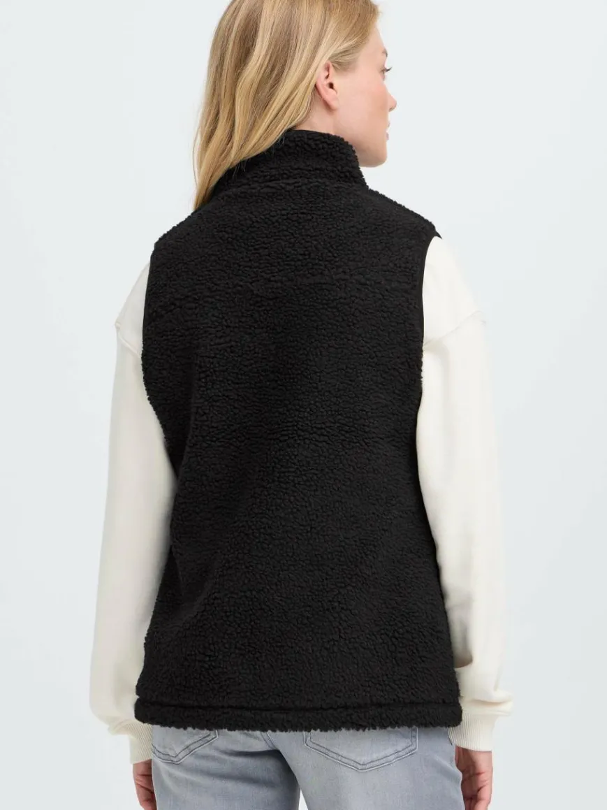 OXMO Jacken & Westen*Damen Plüschweste - OXABBY schwarz uni