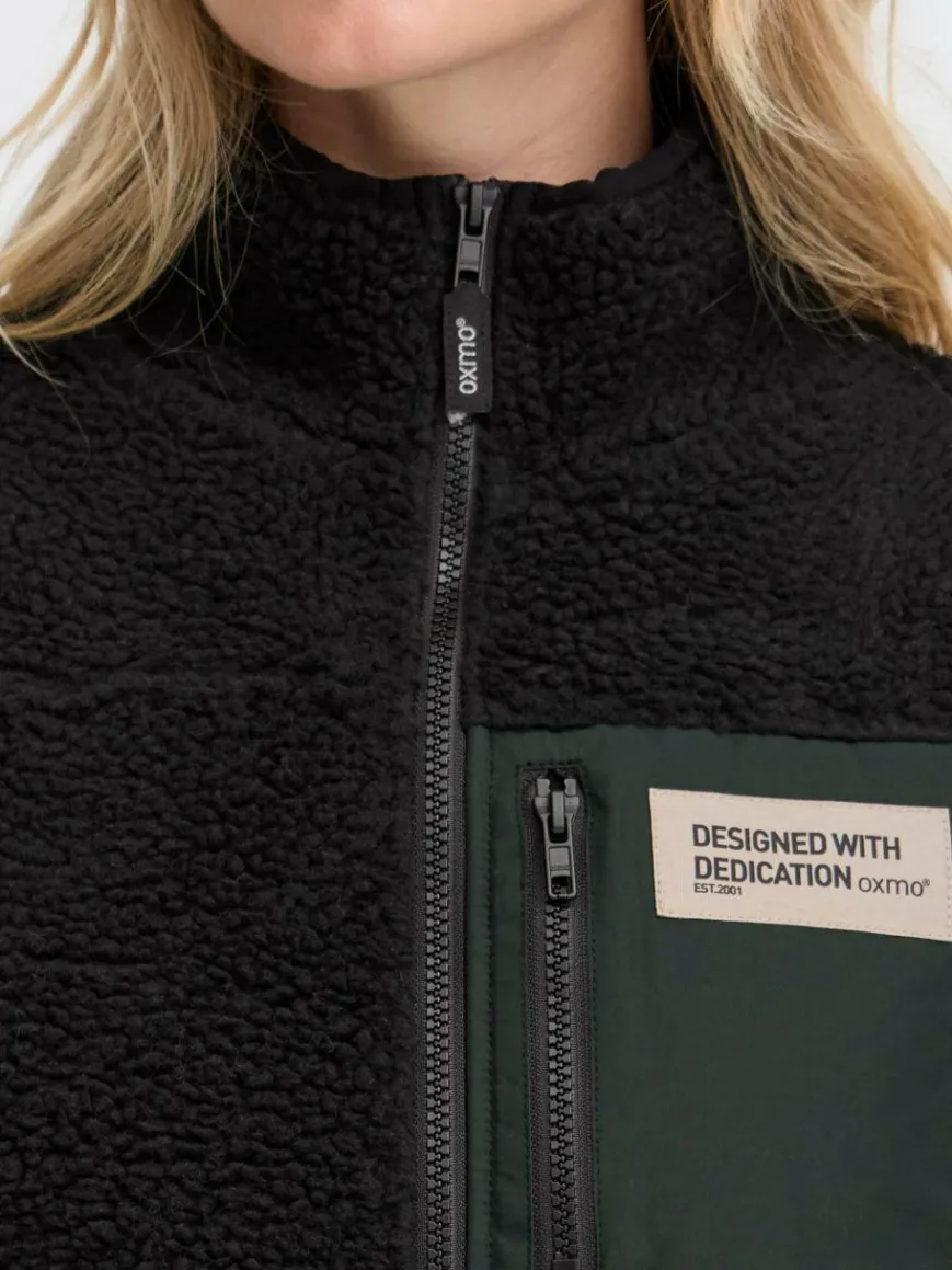 OXMO Jacken & Westen*Damen Plüschweste - OXABBY schwarz uni