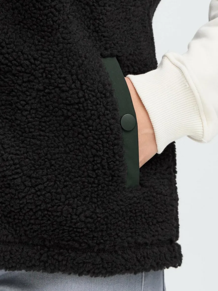 OXMO Jacken & Westen*Damen Plüschweste - OXABBY schwarz uni