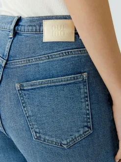 Oui Hosen|Jeans*Damen 5-Pocket Hose blau uni