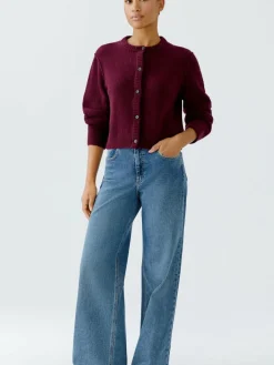 Oui Hosen|Jeans*Damen 5-Pocket Hose blau uni