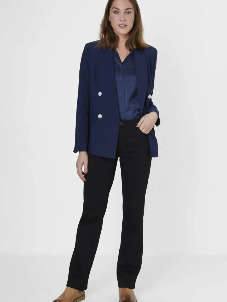 Paddock`s Jeans*Damen 5-Pocket Jeans - LARA Straight Fit schwarz uni