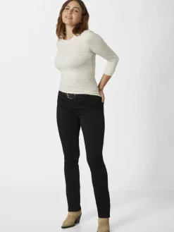 Paddock`s Jeans*Damen 5-Pocket Jeans - LIA Slim Fit schwarz uni