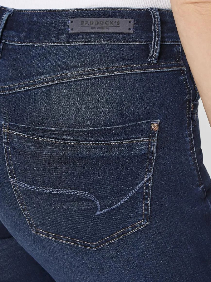 Paddock`s Jeans*Damen 5-Pocket Jeans - PAT Slim Fit dark stone uni