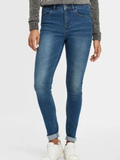 OXMO Jeans*Damen 5-Pocket-Jeans - OXLenna blau uni