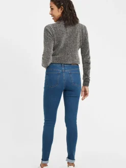 OXMO Jeans*Damen 5-Pocket-Jeans - OXLenna blau uni