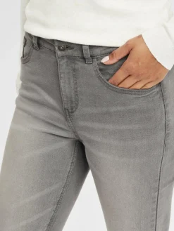 OXMO Jeans*Damen 5-Pocket-Jeans - OXLenna grau uni