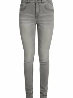 OXMO Jeans*Damen 5-Pocket-Jeans - OXLenna grau uni