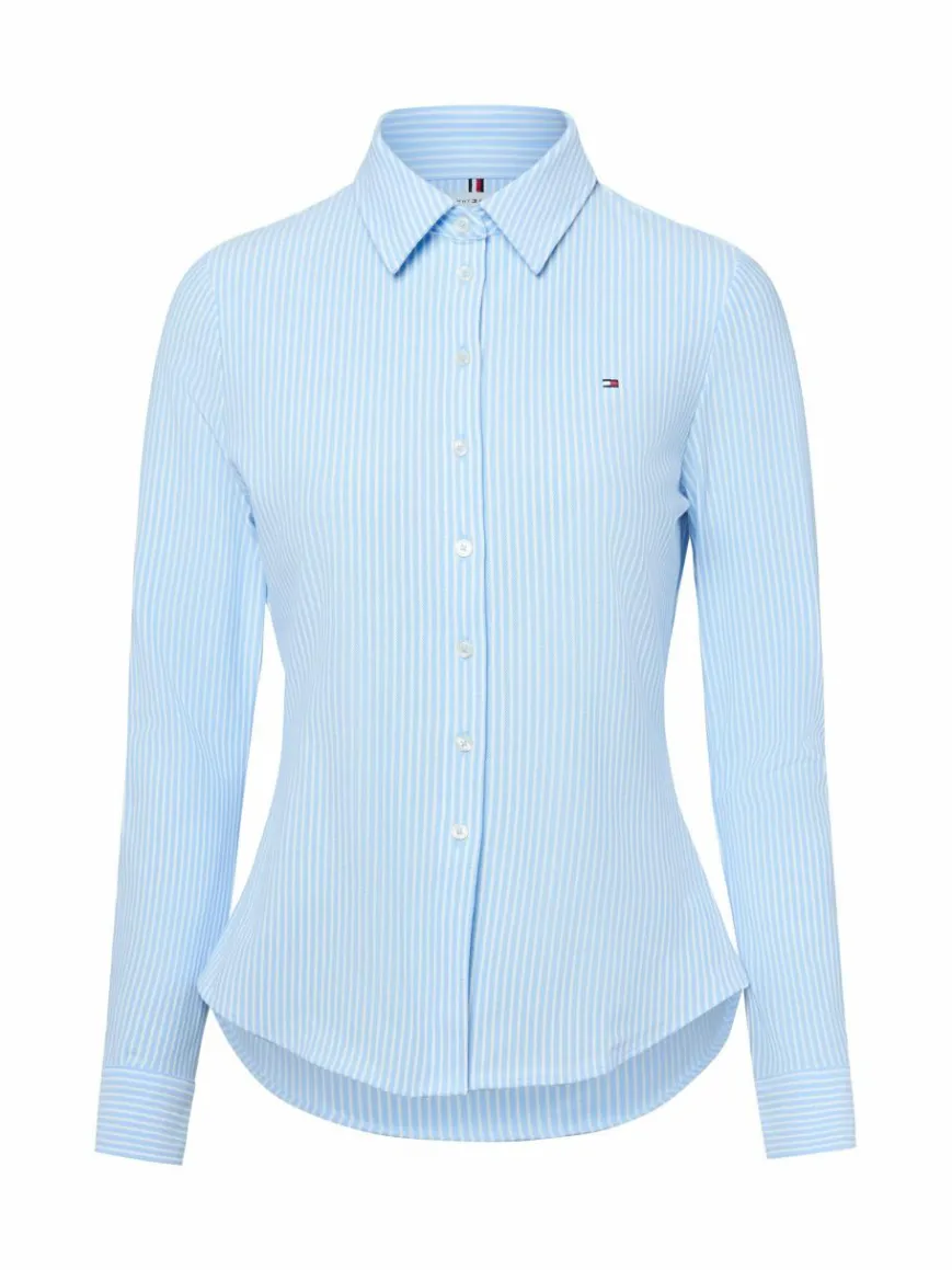 Tommy Hilfiger Shirts & Tops*Damen Polohemd hellblau weiß gestreift