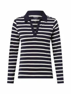 brookshire Shirts & Tops*Damen Poloshirt marine weiß gestreift