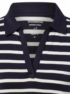 brookshire Shirts & Tops*Damen Poloshirt marine weiß gestreift