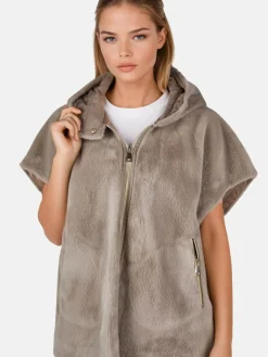 White Label Jacken & Westen*Damen Poncho-Weste grau uni