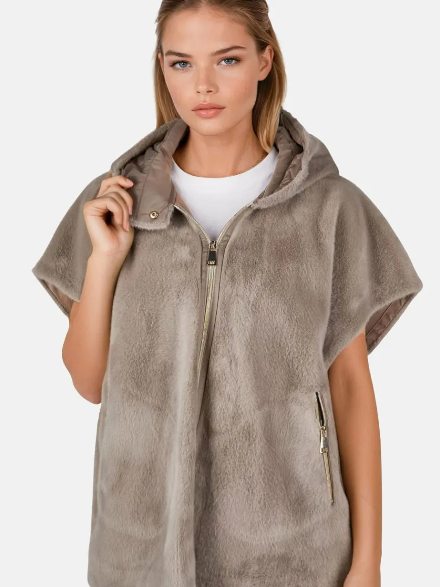 White Label Jacken & Westen*Damen Poncho-Weste grau uni