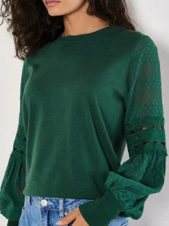 Apricot Pullover & Strickjacken*Damen Pullover grün strukturiert