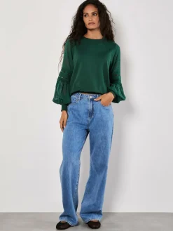 Apricot Pullover & Strickjacken*Damen Pullover grün strukturiert