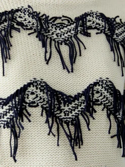 Oui Pullover & Strickjacken*Damen Pullover weiß blau gemustert