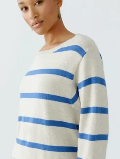 Oui Pullover & Strickjacken*Damen Pullover weiß blau gestreift
