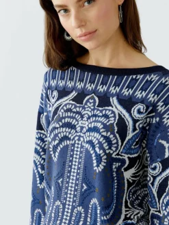 Oui Pullover & Strickjacken*Damen Pullover blau uni