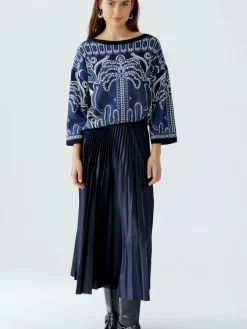 Oui Pullover & Strickjacken*Damen Pullover blau uni