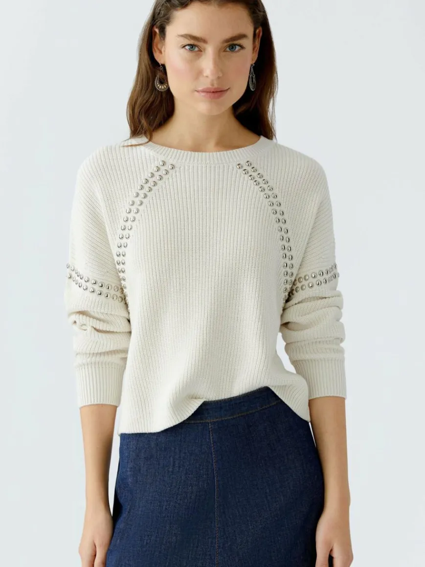 Oui Pullover & Strickjacken*Damen Pullover beige uni