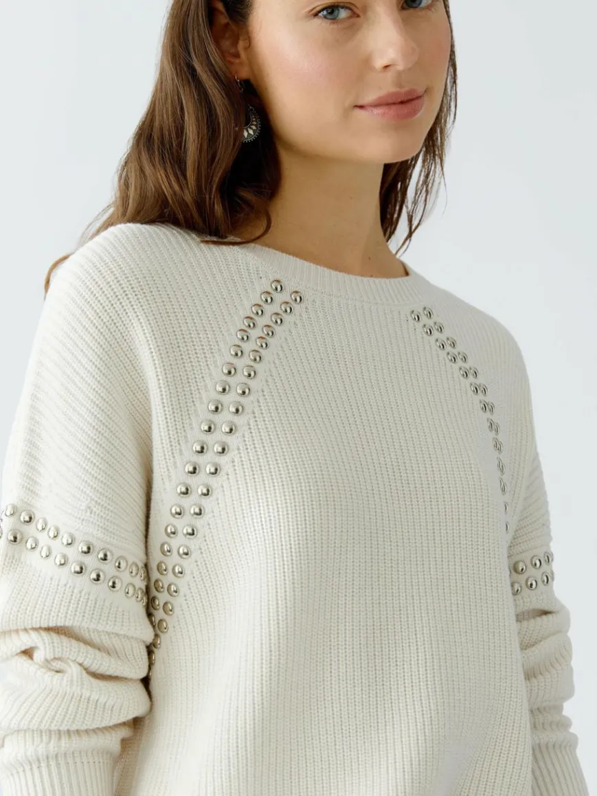 Oui Pullover & Strickjacken*Damen Pullover beige uni