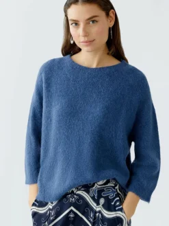 Oui Pullover & Strickjacken*Damen Pullover blau uni