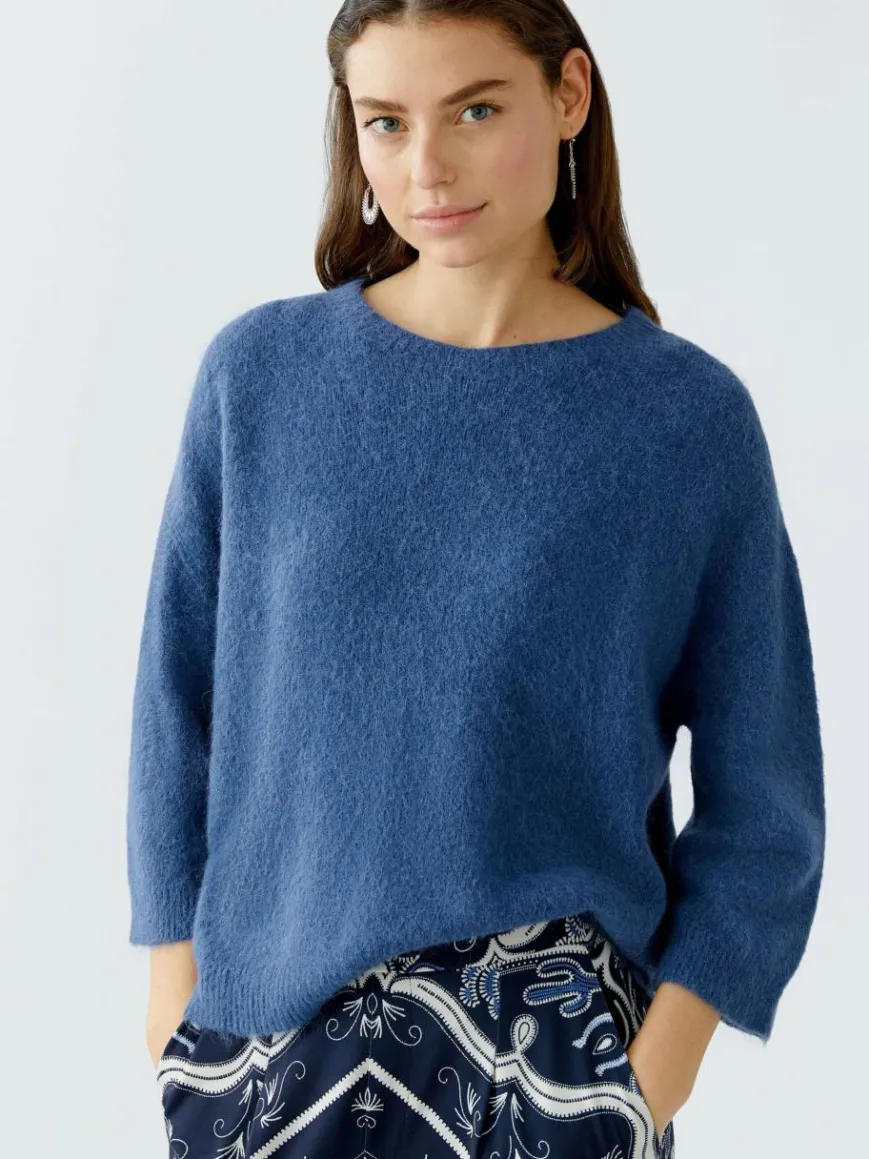 Oui Pullover & Strickjacken*Damen Pullover blau uni
