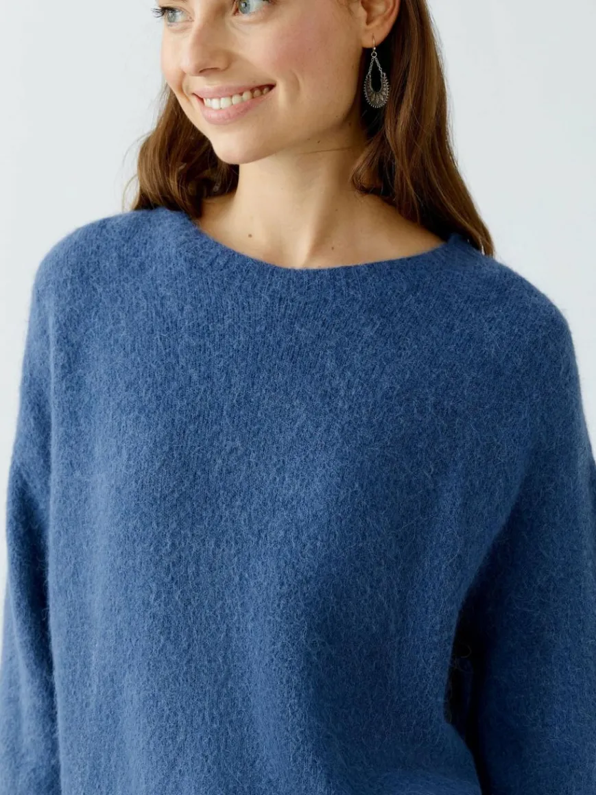 Oui Pullover & Strickjacken*Damen Pullover blau uni