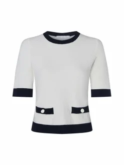 Betty & Co Pullover & Strickjacken*Damen Pullover weiß marine uni