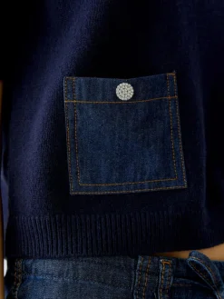 Oui Pullover & Strickjacken*Damen Pullover blau uni